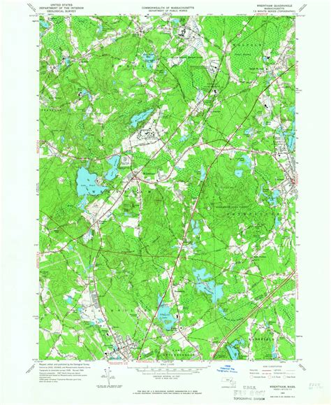 Wrentham Massachusetts 1964 1966 Usgs Old Topo Map Reprint 7x7 Ma