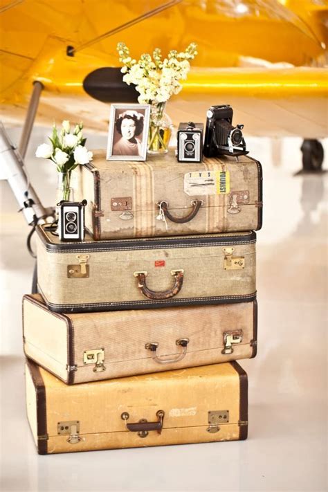 Vintage Suitcases Cute Decor For A Travel Themed Wedding Evergreen