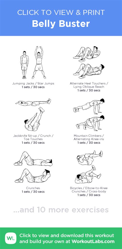 Belly Buster Click To View And Print This Illustrated Exercise Plan