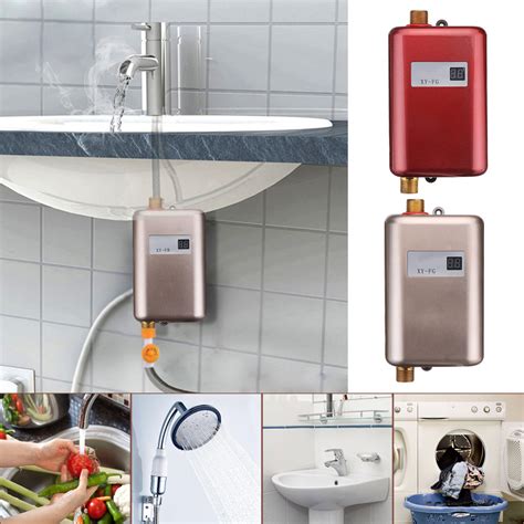 V Kw Lcd Electric Tankless Instant Hot Water Heater For Bathroom Kitchen Sink Faucet