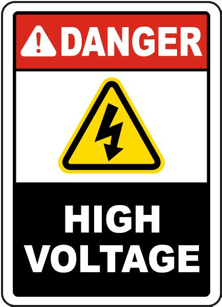 Danger High Voltage Label E3386l