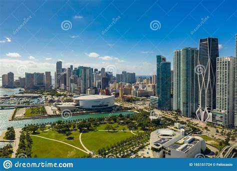 Aerial Drone Photo Of Downtown Miami 2019 Editorial Stock Image Image