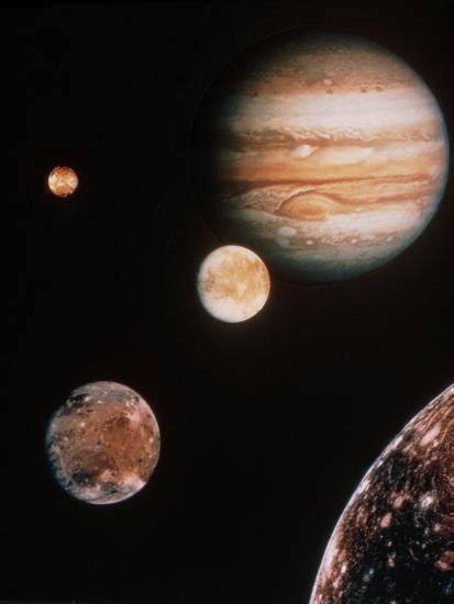 Voyager Mosaic Of Jupiter And Its 4 Galilean Moons Photographic Print At