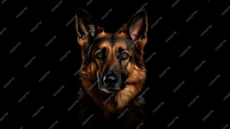 Premium Ai Image German Shepered In A Black Background