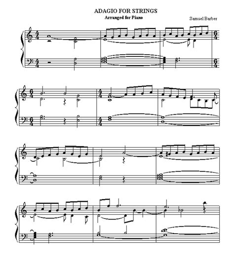 Samuel Barber Adagio For Strings Sheet Music Free