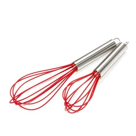 Shop Red Silicone Coated Stainless Steel 2 Piece Whisk Set Free