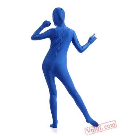 Blue Full Body Costumes Lycra Spandex Bodysuit Zentai Suit