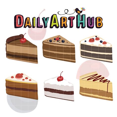 Yummy Slice Of Cake Clip Art Set Daily Art Hub Graphics Alphabets