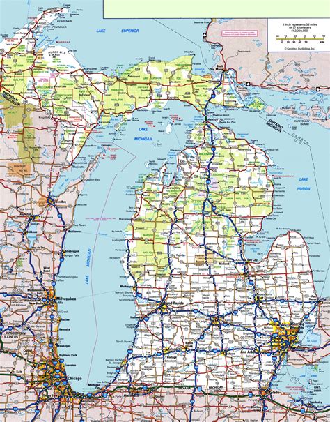 Michigan Road Map Mi Road Map Michigan Highway Map Highway Map