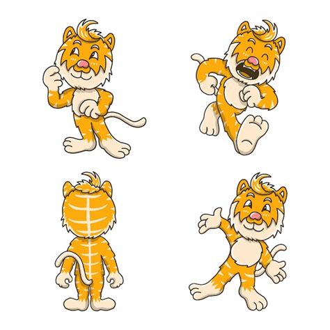 Premium Vector Tiger Cartoon Character