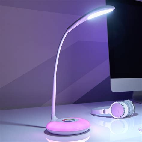 Auraglow Flexi Neck Rechargeable Led Desk Lamp With Colour Changing