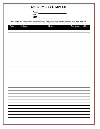 Log Book Templates 11 Free Word Excel And Pdf Formats Samples