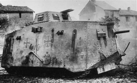 German Sturmpanzer A7v Tank Wotan In The Western Front Rww1pictures
