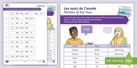 French Months Of The Year Activity Sheet Teacher Made