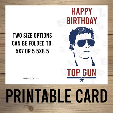 Top Gun Greeting Card Happy Birthday Top Gun Printable Download Now