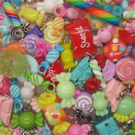 Candy Charms Grab Bag Mix 25 50 Pieces Of Cute Kawaii Food Charms
