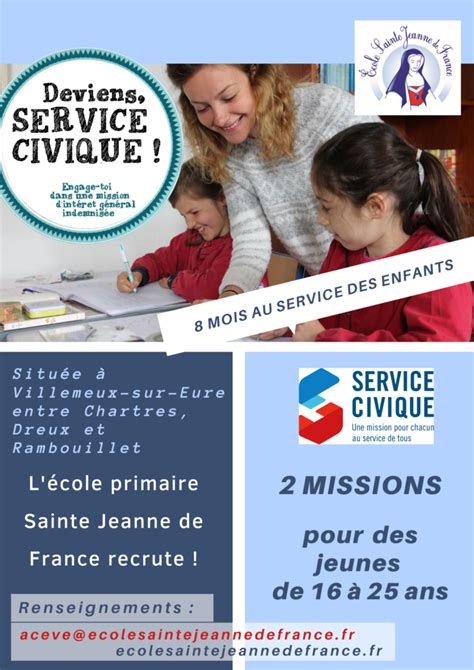 Service Civique Ecole Sainte Jeanne De France