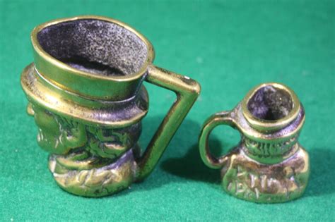 Vintage Pair Of Miniature Solid Brass Toby Jugs Made In Etsy