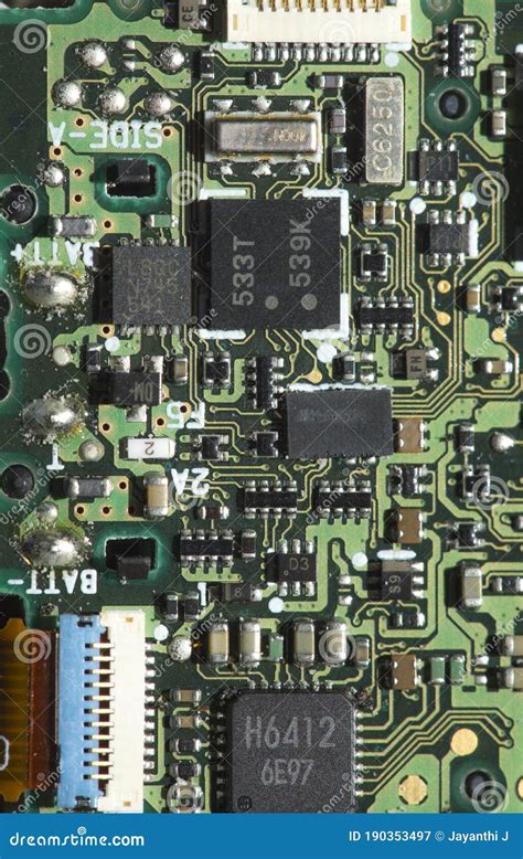 Close Of An Electronic Circuit Board With Micro Components Processor