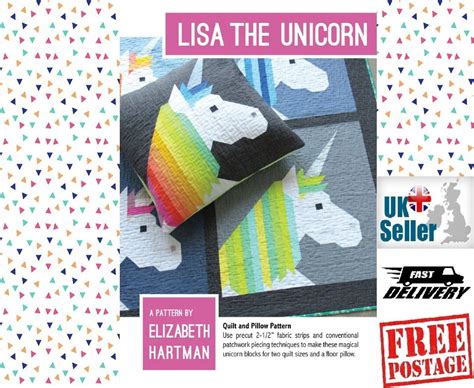Lisa The Unicorn Elizabeth Hartman Quilt And Pillow Pattern Noeh 040