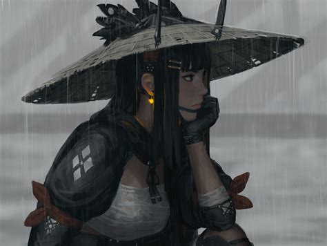 Guweiz Samurai Women Warrior Fantasy Girl Fan Art
