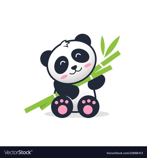 Little Panda Bear Cartoon Stock Royalty Free Vector Image