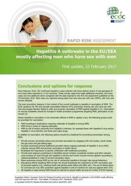 Hepatitis A Outbreaks In The Eueea Mostly Affecting Men Who Have Sex With Men