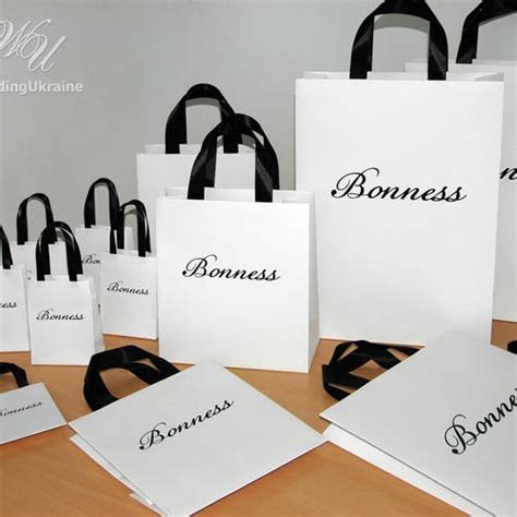 20 Logo T Bags With Satin Ribbon Handles And Bow Elegant Etsy