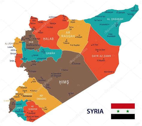 Jump to navigation jump to search. Syria - map and flag Detailed Vector Illustration — Stock ...