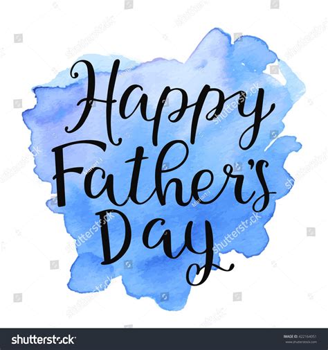 Happy Fathers Day Greeting Card Watercolor Stock Vector Royalty Free