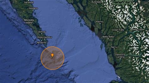 Magnitude 43 52 Earthquake Detected Off Bcs Central Coast British Columbia Cbc News