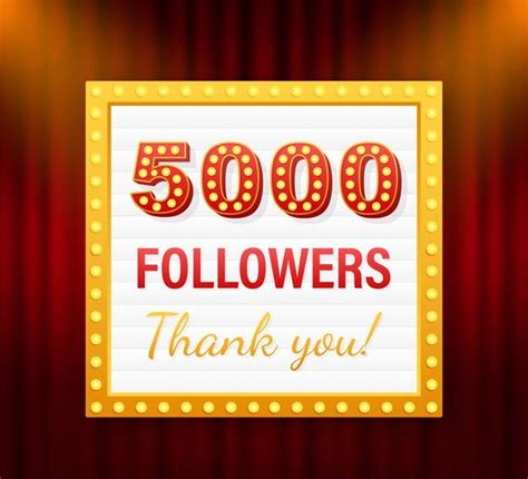 Premium Vector Thank You 5000 Followers Congratulation Banner