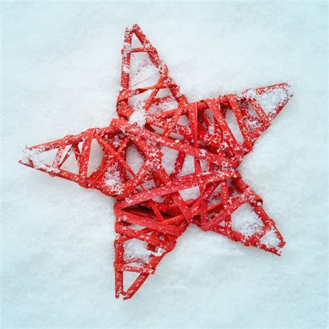 Christmas Star On The Snow Stock Photo Image Of Event 34584150