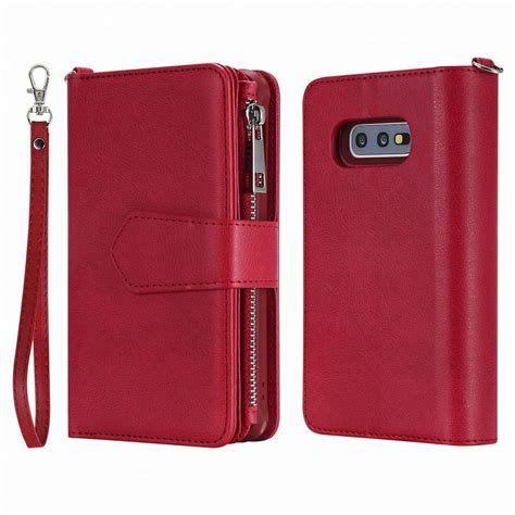 Galaxy S10e Wallet Case Dteck Pure Color Pu Leather Case Zipper