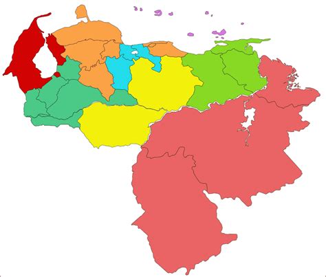Venezuela Regiones Administrativas Mapsofnet