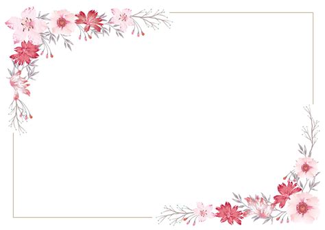 Pink Floral Frame On A White Background 690856 Vector Art At Vecteezy