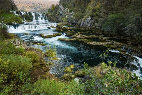 Strbacki Buk Waterfall On Una River Bosnia Stock Image Image Of Fall