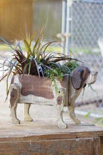 New Reclaimed Wood Dog Planter Rustic Eclectic Decor Rustic Eclectic