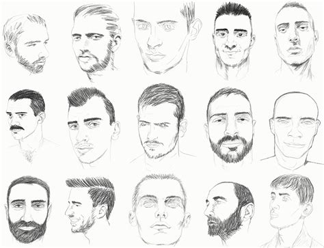 Examples Of Sketches Of Male Faces On Pratt Portfolios