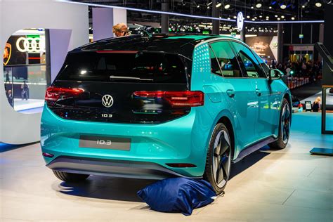 Frankfurt Alemanha Setembro De 2019 Azure Blue Volkswagen Vw Id3 é
