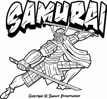 Coloring Pages Japanese Warriors Culture Warrior Samurai