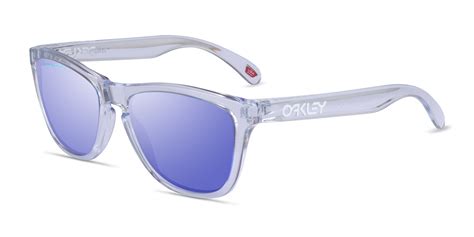 oakley frogskins square polished clear frame sunglasses for men eyebuydirect