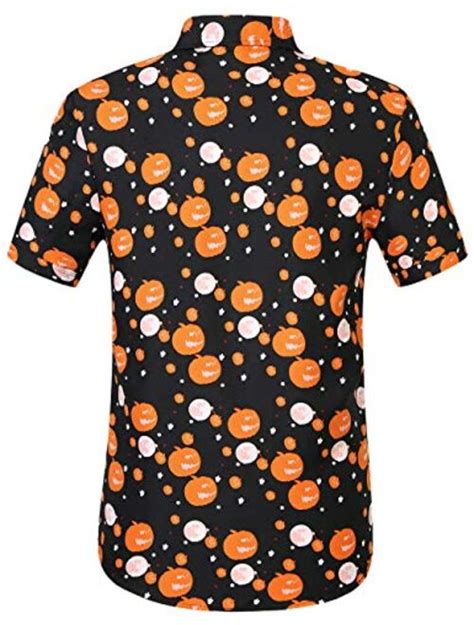 Buy SSLR Men S Skull Skeleton Button Down Short Sleeve Halloween Shirt Online Topofstyle