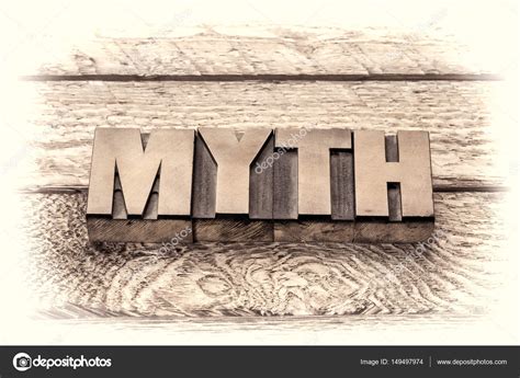 Myth Word In Vintage Letterpress Wood Type Stock Photo By ©pixelsaway