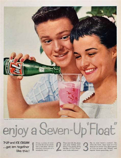 1958 7up Ad Ice Cream Float Retro Kitchen Decor 1950s Nostalgic Vintage Print Ad From The