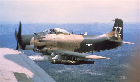 A 1h Skyraider “sandy” He Us Air Force Used The Naval A 1 Skyraider