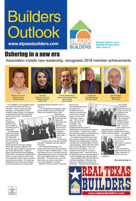 Builders Outlook 2018 Issue 12 By Ted Escobedo Issuu