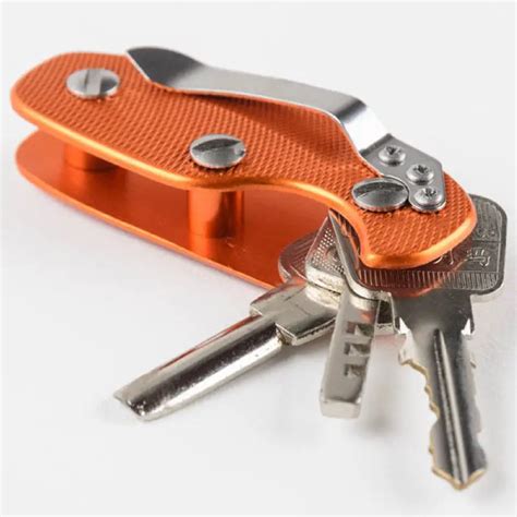 Outdoor Portable Aluminum Key Holder Organizer Clip Folder Key Ring Key