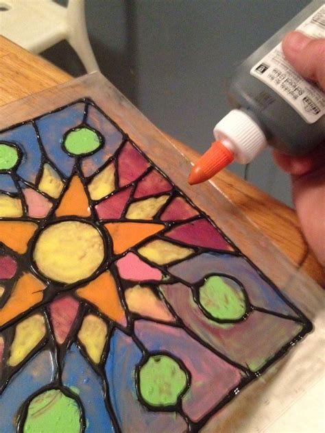 Faux Stained Glass Use Transparencies Paint With Paint Mixed With Mod