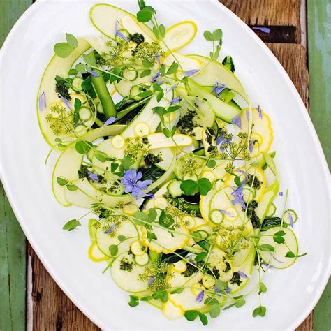 Light And Fresh A Mixed Courgette And Summer Squash Salad With Pea